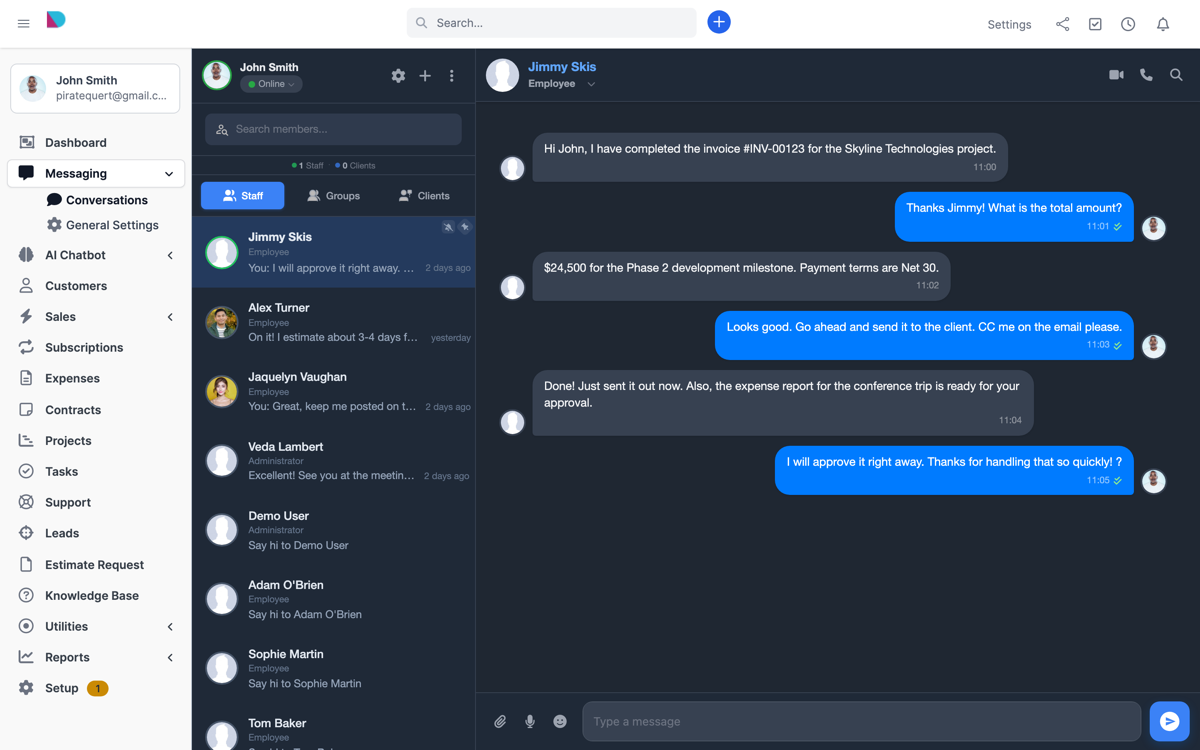 Perfex CRM Chat