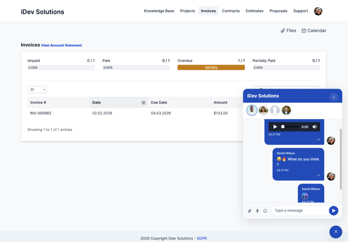 Perfex CRM Chat