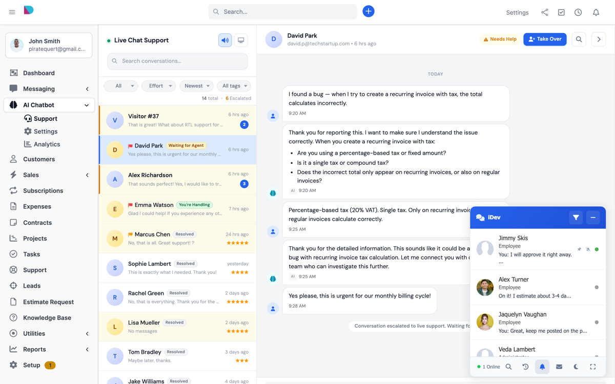 Perfex CRM Chat