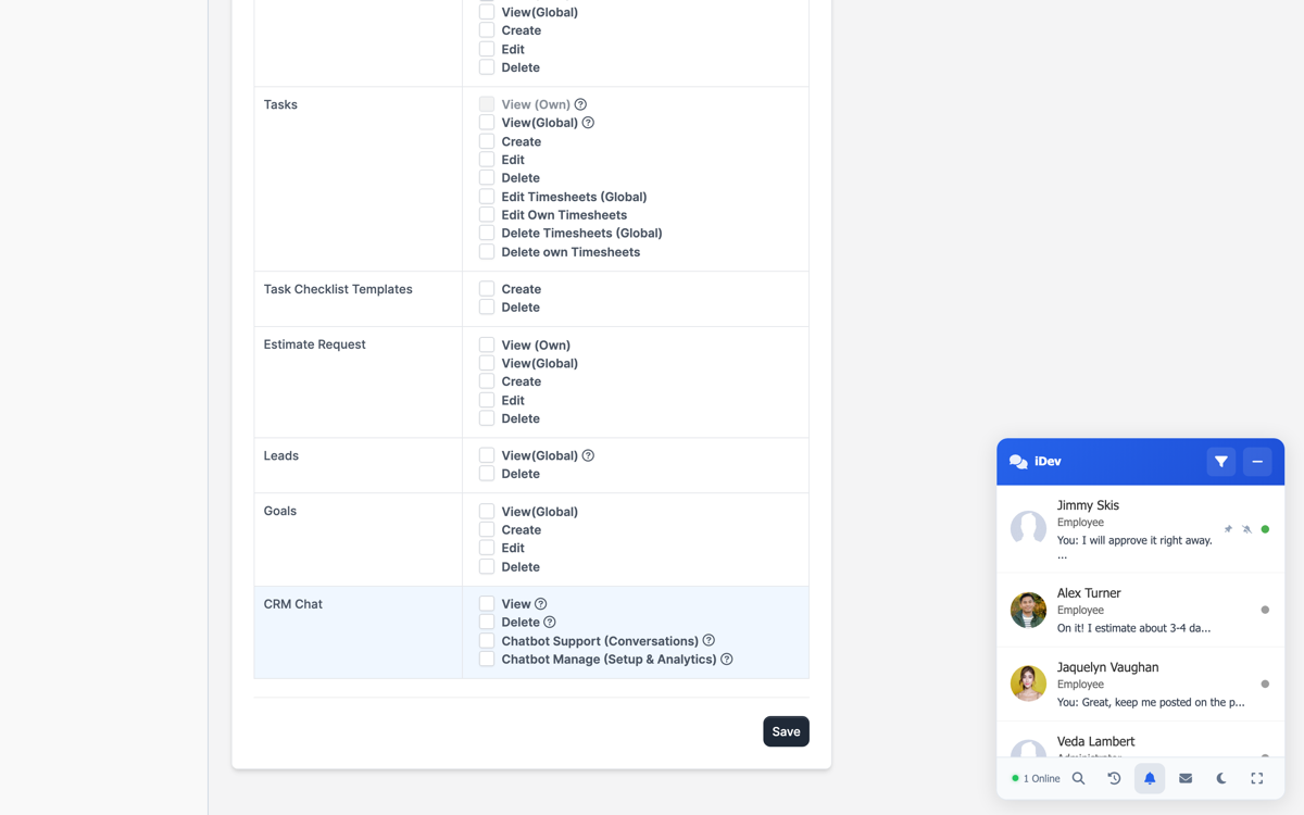 Perfex CRM Chat