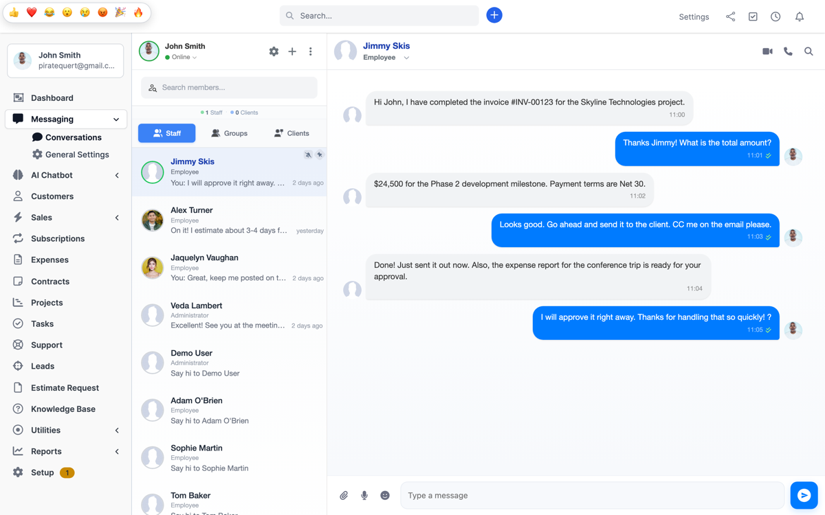 Perfex CRM Chat